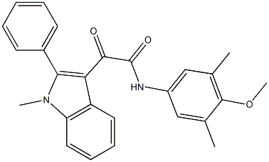 N-(4-methoxy-3,5-dimethylphenyl)-2-(1-methyl-2-phenylindol-3-yl)-2-oxoacetamide Struktur