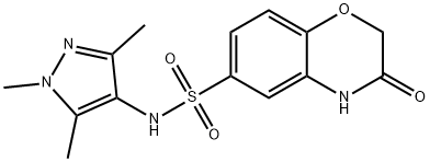 3-oxo-N-(1,3,5-trimethylpyrazol-4-yl)-4H-1,4-benzoxazine-6-sulfonamide Struktur