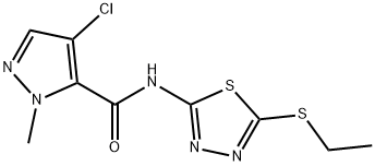 4-chloro-N-(5-ethylsulfanyl-1,3,4-thiadiazol-2-yl)-2-methylpyrazole-3-carboxamide Struktur