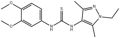 1-(3,4-dimethoxyphenyl)-3-(1-ethyl-3,5-dimethylpyrazol-4-yl)thiourea Struktur