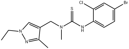 3-(4-bromo-2-chlorophenyl)-1-[(1-ethyl-3-methylpyrazol-4-yl)methyl]-1-methylthiourea Struktur