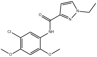 N-(5-chloro-2,4-dimethoxyphenyl)-1-ethylpyrazole-3-carboxamide Struktur