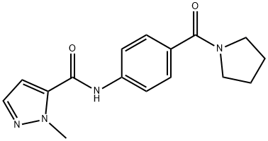 2-methyl-N-[4-(pyrrolidine-1-carbonyl)phenyl]pyrazole-3-carboxamide Struktur