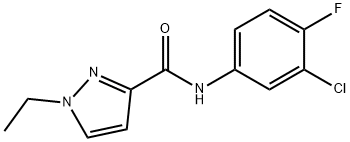 N-(3-chloro-4-fluorophenyl)-1-ethylpyrazole-3-carboxamide Struktur