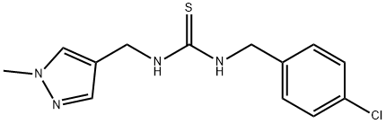 1-[(4-chlorophenyl)methyl]-3-[(1-methylpyrazol-4-yl)methyl]thiourea Struktur