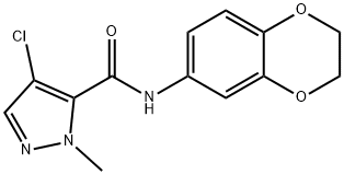 4-chloro-N-(2,3-dihydro-1,4-benzodioxin-6-yl)-2-methylpyrazole-3-carboxamide Struktur