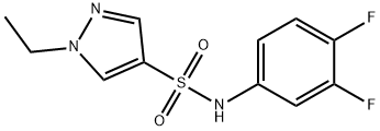 N-(3,4-difluorophenyl)-1-ethylpyrazole-4-sulfonamide Struktur