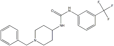 1-(1-benzylpiperidin-4-yl)-3-[3-(trifluoromethyl)phenyl]urea Struktur