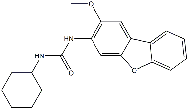 1-cyclohexyl-3-(2-methoxydibenzofuran-3-yl)urea Struktur