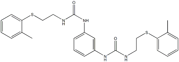 1-[2-(2-methylphenyl)sulfanylethyl]-3-[3-[2-(2-methylphenyl)sulfanylethylcarbamoylamino]phenyl]urea Struktur