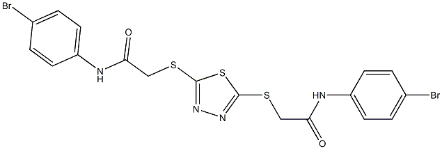 2-[[5-[2-(4-bromoanilino)-2-oxoethyl]sulfanyl-1,3,4-thiadiazol-2-yl]sulfanyl]-N-(4-bromophenyl)acetamide Struktur