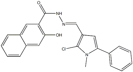 N-[(E)-(2-chloro-1-methyl-5-phenylpyrrol-3-yl)methylideneamino]-3-hydroxynaphthalene-2-carboxamide Struktur