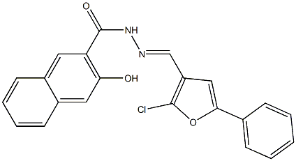 N-[(E)-(2-chloro-5-phenylfuran-3-yl)methylideneamino]-3-hydroxynaphthalene-2-carboxamide Struktur