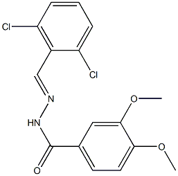 N-[(E)-(2,6-dichlorophenyl)methylideneamino]-3,4-dimethoxybenzamide Struktur