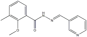 2-methoxy-3-methyl-N-[(E)-pyridin-3-ylmethylideneamino]benzamide Struktur