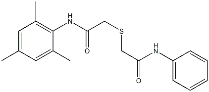 2-[2-oxo-2-(2,4,6-trimethylanilino)ethyl]sulfanyl-N-phenylacetamide Struktur