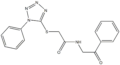 N-phenacyl-2-(1-phenyltetrazol-5-yl)sulfanylacetamide Struktur