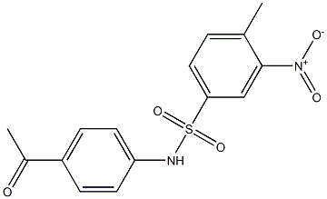 N-(4-acetylphenyl)-4-methyl-3-nitrobenzenesulfonamide Struktur