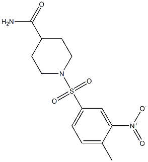 1-(4-methyl-3-nitrophenyl)sulfonylpiperidine-4-carboxamide Struktur