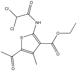 ethyl 5-acetyl-2-[(2,2-dichloroacetyl)amino]-4-methylthiophene-3-carboxylate Struktur