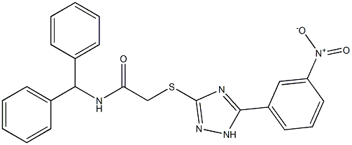 N-benzhydryl-2-[[5-(3-nitrophenyl)-1H-1,2,4-triazol-3-yl]sulfanyl]acetamide Struktur