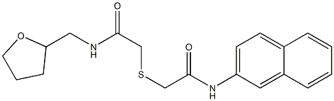 2-[2-(naphthalen-2-ylamino)-2-oxoethyl]sulfanyl-N-(oxolan-2-ylmethyl)acetamide Struktur