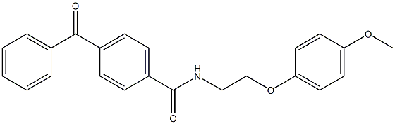 4-benzoyl-N-[2-(4-methoxyphenoxy)ethyl]benzamide Struktur