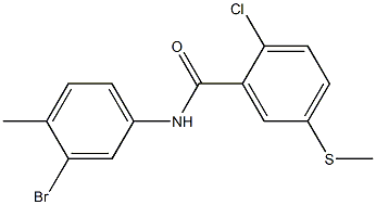 N-(3-bromo-4-methylphenyl)-2-chloro-5-methylsulfanylbenzamide Struktur