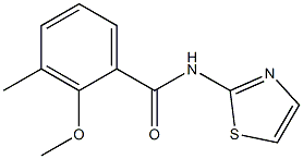 2-methoxy-3-methyl-N-(1,3-thiazol-2-yl)benzamide Struktur