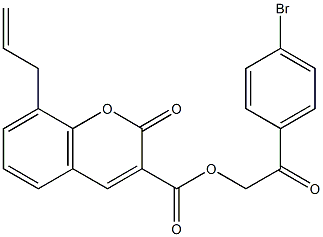 [2-(4-bromophenyl)-2-oxoethyl] 2-oxo-8-prop-2-enylchromene-3-carboxylate Struktur