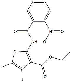 ethyl 4,5-dimethyl-2-[(2-nitrobenzoyl)amino]thiophene-3-carboxylate Struktur