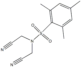 N,N-bis(cyanomethyl)-2,4,6-trimethylbenzenesulfonamide Struktur