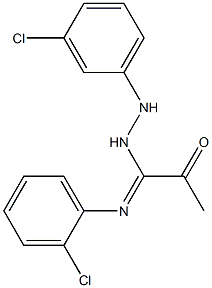 N-(3-chloroanilino)-N'-(2-chlorophenyl)-2-oxopropanimidamide Struktur