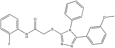 N-(2-fluorophenyl)-2-[[5-(3-methoxyphenyl)-4-phenyl-1,2,4-triazol-3-yl]sulfanyl]acetamide Struktur