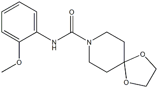 N-(2-methoxyphenyl)-1,4-dioxa-8-azaspiro[4.5]decane-8-carboxamide Struktur