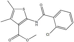 methyl 2-[(2-chlorobenzoyl)amino]-4,5-dimethylthiophene-3-carboxylate Struktur