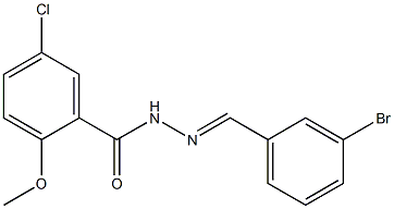 N-[(E)-(3-bromophenyl)methylideneamino]-5-chloro-2-methoxybenzamide Struktur