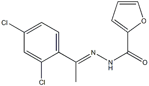 N-[(E)-1-(2,4-dichlorophenyl)ethylideneamino]furan-2-carboxamide Struktur