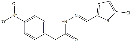 N-[(E)-(5-chlorothiophen-2-yl)methylideneamino]-2-(4-nitrophenyl)acetamide Struktur