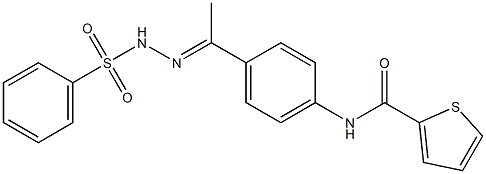 N-[4-[(E)-N-(benzenesulfonamido)-C-methylcarbonimidoyl]phenyl]thiophene-2-carboxamide Struktur