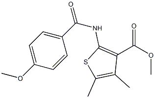 methyl 2-[(4-methoxybenzoyl)amino]-4,5-dimethylthiophene-3-carboxylate Struktur