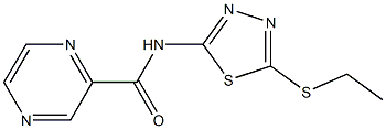 N-(5-ethylsulfanyl-1,3,4-thiadiazol-2-yl)pyrazine-2-carboxamide Struktur