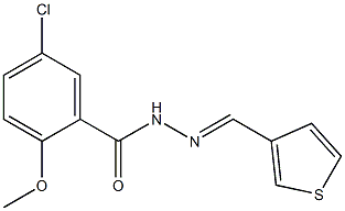 5-chloro-2-methoxy-N-[(E)-thiophen-3-ylmethylideneamino]benzamide Struktur