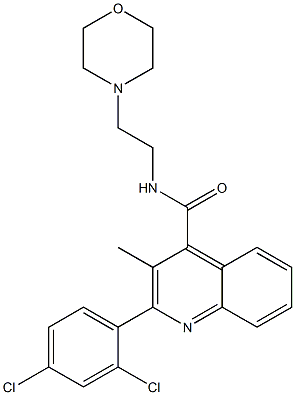 2-(2,4-dichlorophenyl)-3-methyl-N-(2-morpholin-4-ylethyl)quinoline-4-carboxamide Struktur