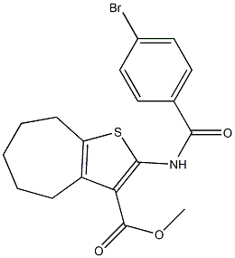 methyl 2-[(4-bromobenzoyl)amino]-5,6,7,8-tetrahydro-4H-cyclohepta[b]thiophene-3-carboxylate Struktur