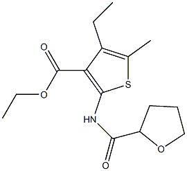 ethyl 4-ethyl-5-methyl-2-(oxolane-2-carbonylamino)thiophene-3-carboxylate Struktur