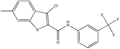 3-chloro-6-methyl-N-[3-(trifluoromethyl)phenyl]-1-benzothiophene-2-carboxamide Struktur