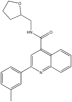 2-(3-methylphenyl)-N-(oxolan-2-ylmethyl)quinoline-4-carboxamide Struktur