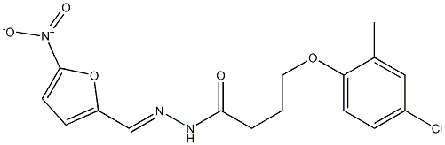 4-(4-chloro-2-methylphenoxy)-N-[(E)-(5-nitrofuran-2-yl)methylideneamino]butanamide Struktur