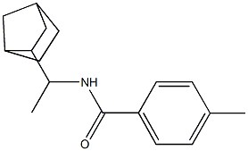 N-[1-(3-bicyclo[2.2.1]heptanyl)ethyl]-4-methylbenzamide Struktur